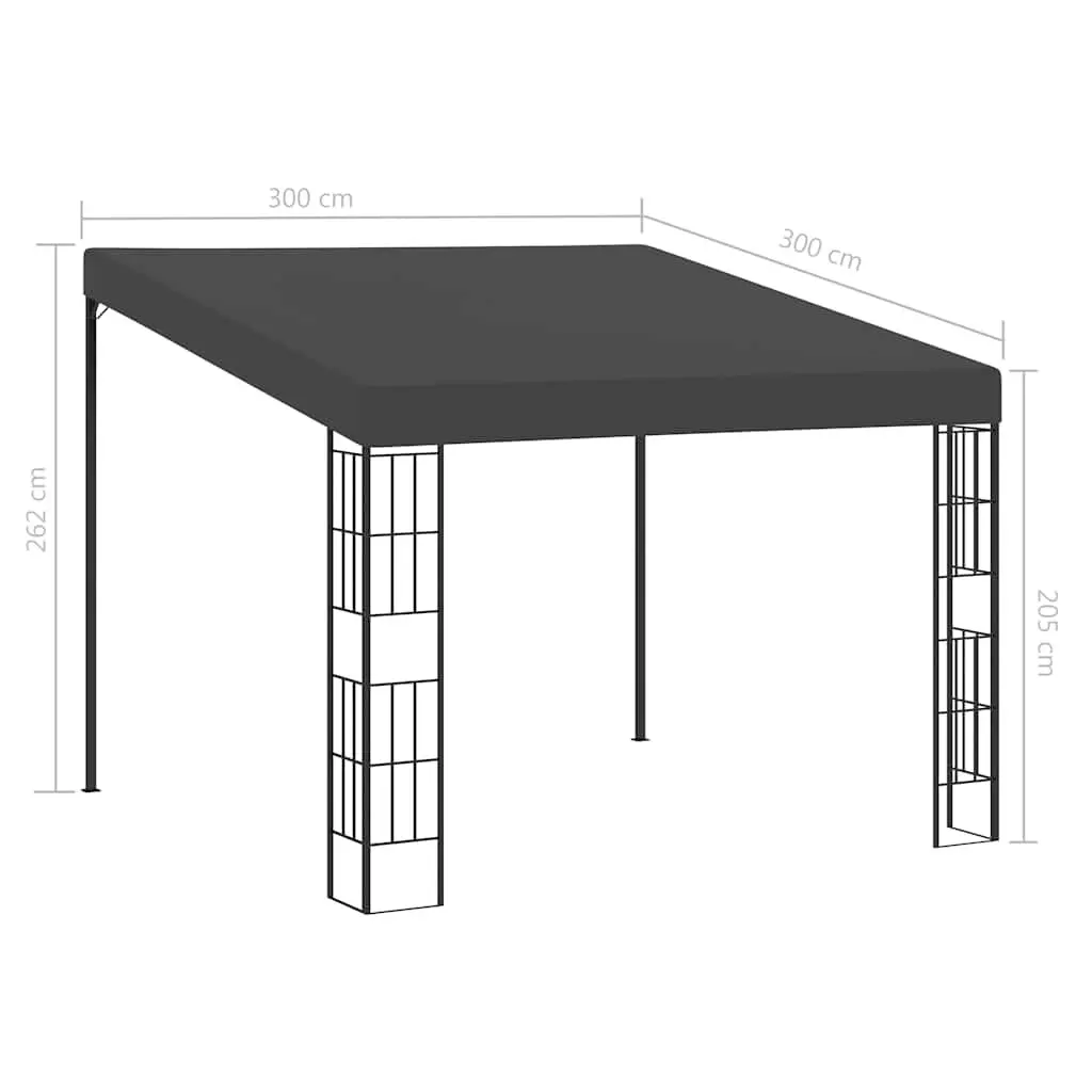 Wall-Mounted Gazebo 3x3m Anthracite Outdoor Sun Shelter Canopy Shade