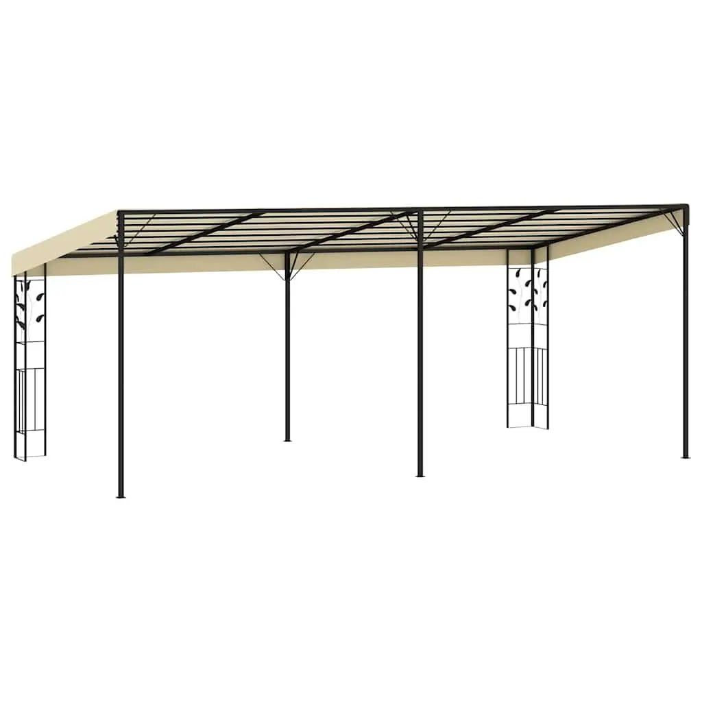Wall-mounted Gazebo 6x3x2.5m Outdoor Garden Canopy Shade Structure Cream