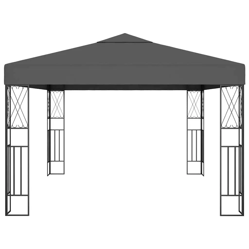 Gazebo 3x4 m Anthracite Outdoor Canopy Steel Frame Vented Polyester Roof