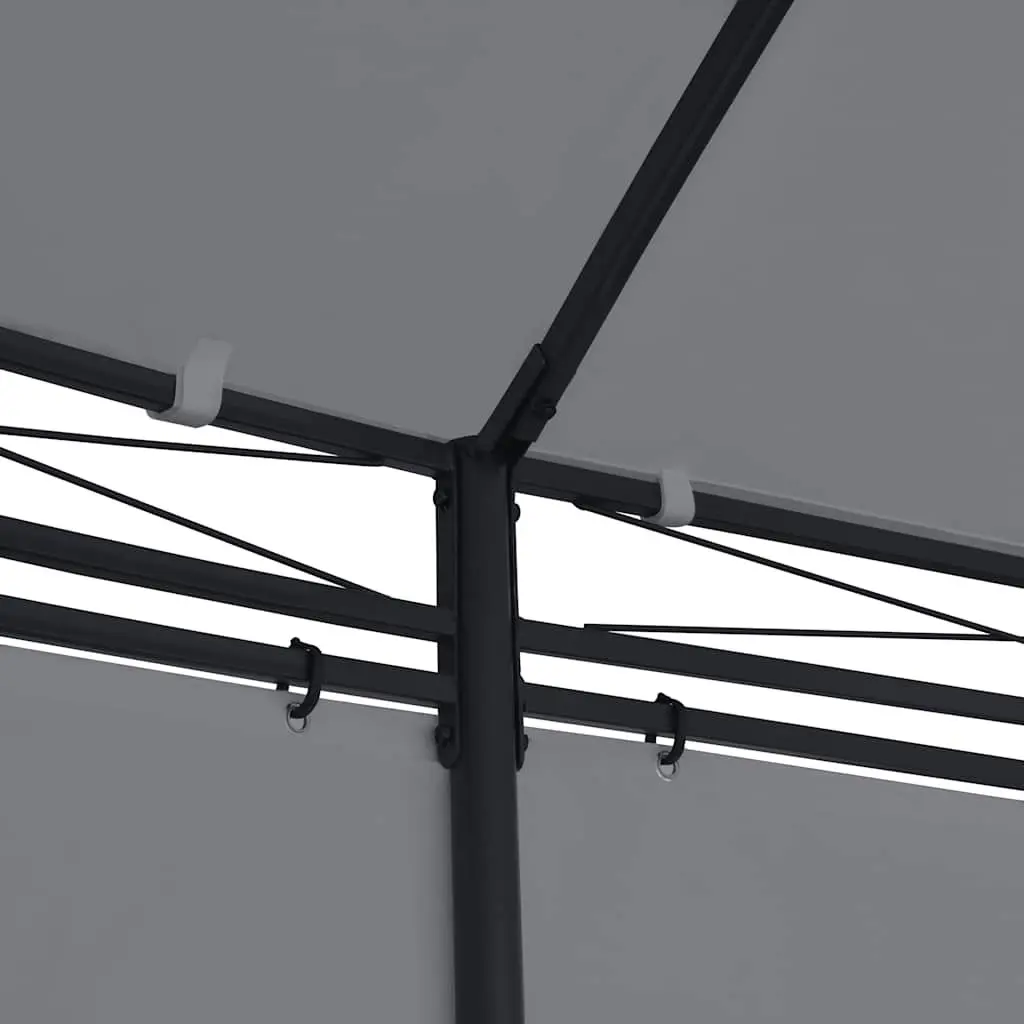 Gazebo 520x349x255 cm Anthracite Powder-coated Steel Frame with Detachable Curtains