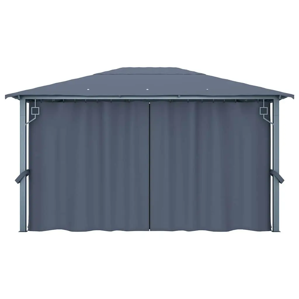 Outdoor Canopy Gazebo 400x300cm Anthracite with Mesh Screens Curtains and Sidewalls