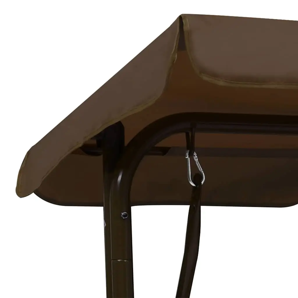 Kids Swing Bench Brown Outdoor Seating with Sunshade Canopy
