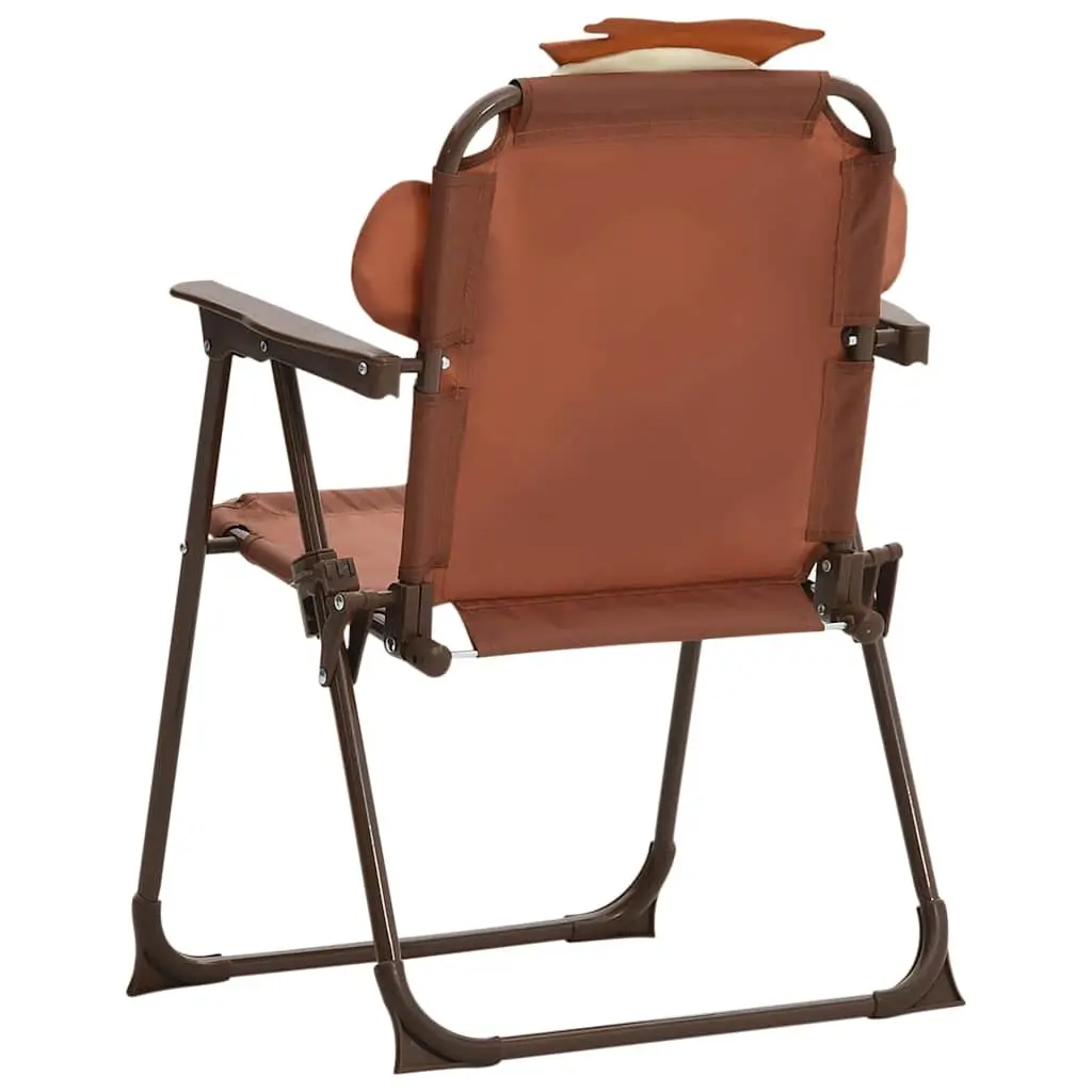 Kids Garden Bistro Set 3 Piece Outdoor Furniture Table Chairs Parasol Brown Heavy Duty Steel Frame
