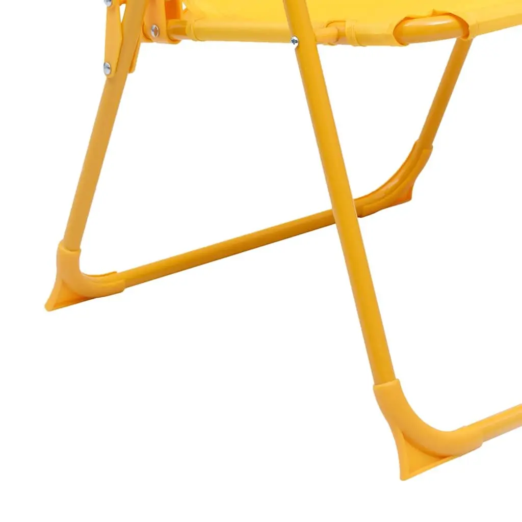 Kids Garden Bistro Set 3 Piece Yellow Heavy-Duty Steel Frame Outdoor Furniture with Parasol