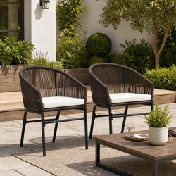 Enhance Your Patio with Brown Rattan Outdoor Chair Set