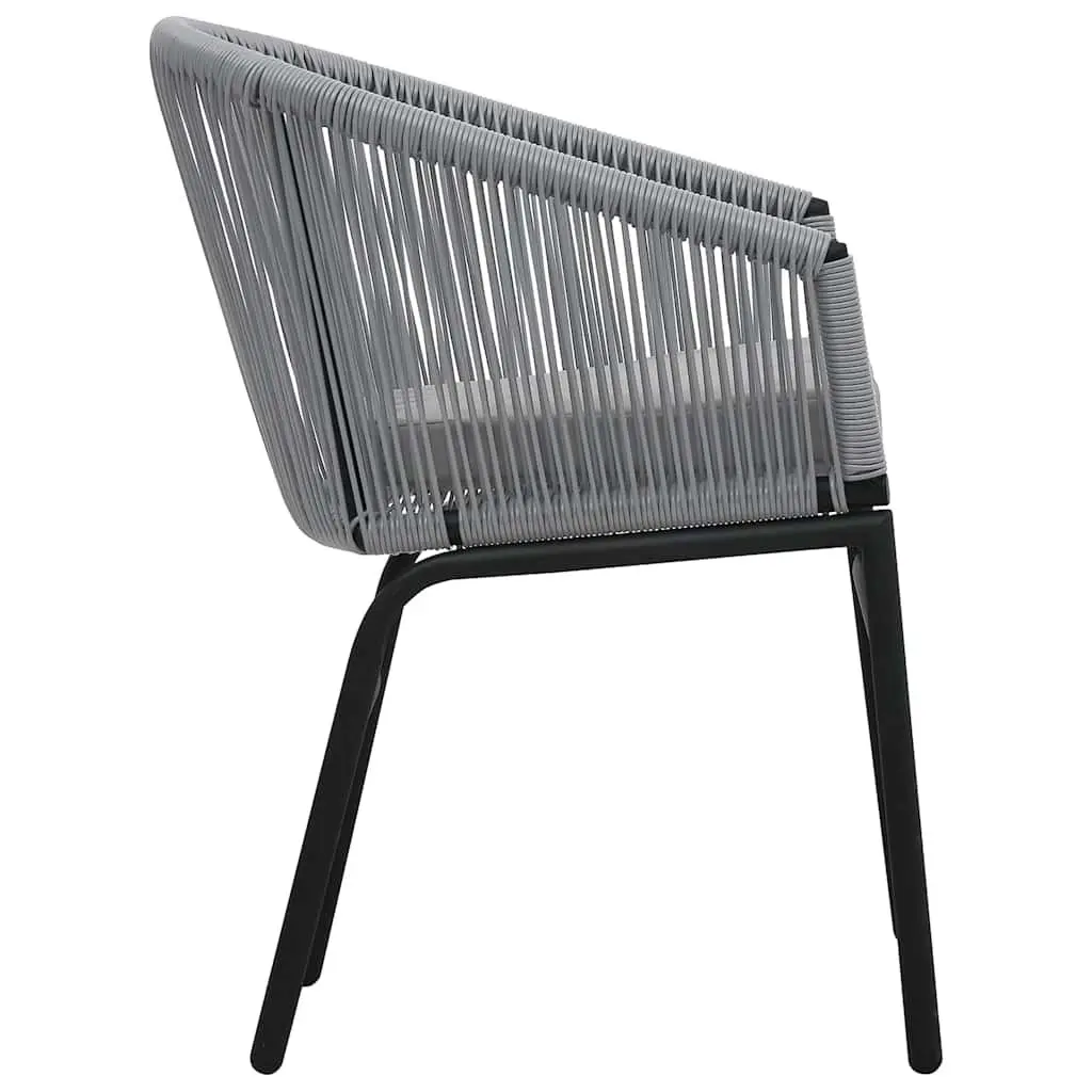 Outdoor Chairs 2 pcs Grey PE Rattan Garden Seating with Cushions Weather Resistant
