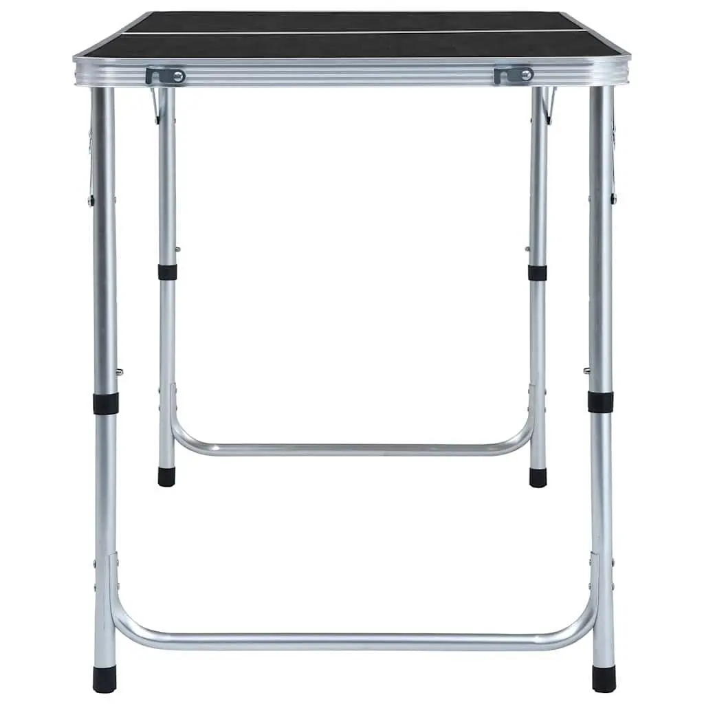 Foldable Camping Table Grey Adjustable Height Portable Outdoor