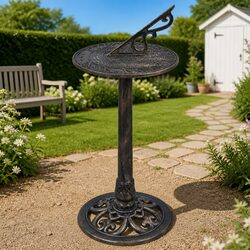 Garden Sundial Outdoor Patio Decor Pedestal Base Plastic Weather Resistant