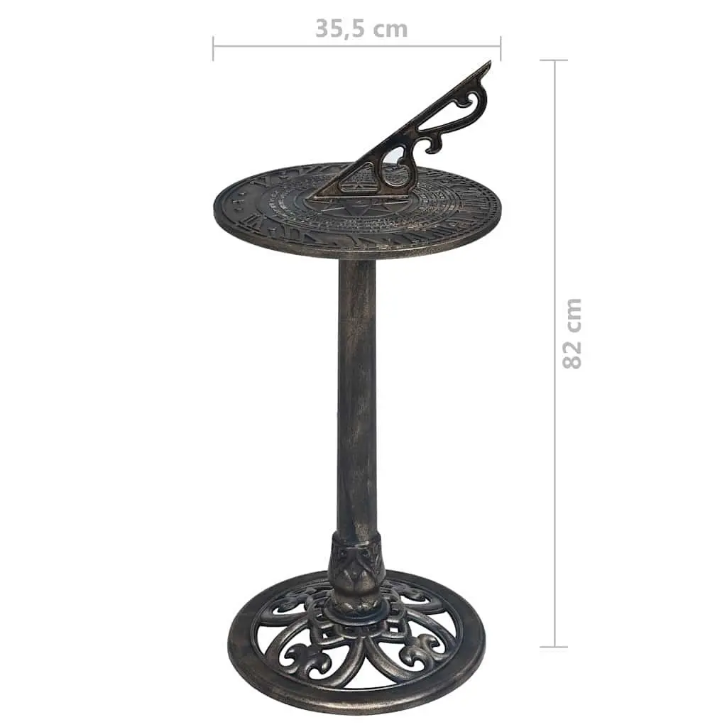 Garden Sundial Outdoor Patio Decor 35.5 x 82 cm Plastic Weather Resistant Pedestal Base