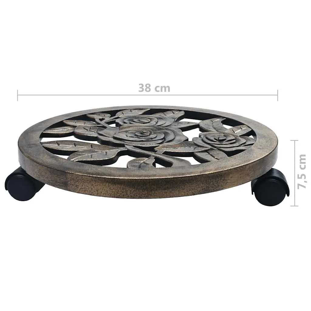 Plant Trolleys 38cm Set of 6 Rolling Casters Durable Plastic Garden Planter Caddy