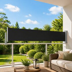 Enhance Your Outdoor Space with a Black Side Awning 60x300 cm