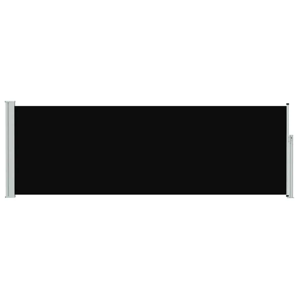 Retractable Side Awning 100x300 cm Black UV and Tear Resistant Polyester Outdoor Privacy Screen Shade