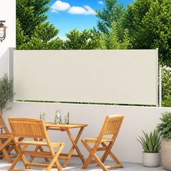 Cream Retractable Side Awning for Enhanced Outdoor Living