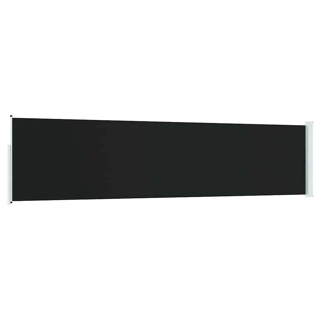 Retractable Side Awning 117x514cm Black Privacy Screen Sun Shade