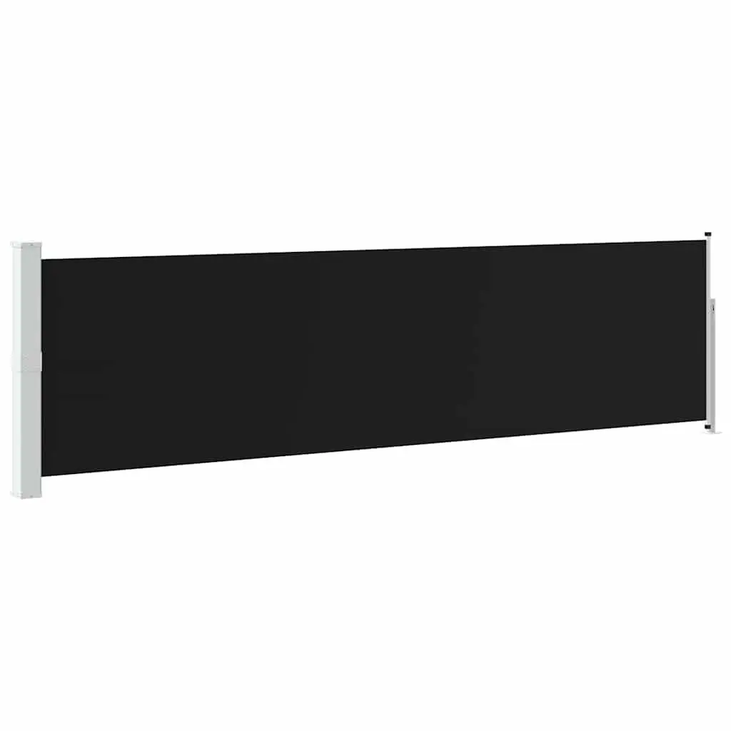 Retractable Side Awning 140x500 cm Black Outdoor Privacy Screen Shade