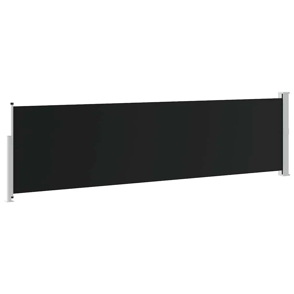 Retractable Side Awning 140x500 cm Black Outdoor Privacy Screen Shade
