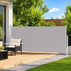 Side Awning Retractable Screen Patio Privacy Shade Grey 140x500cm Outdoor