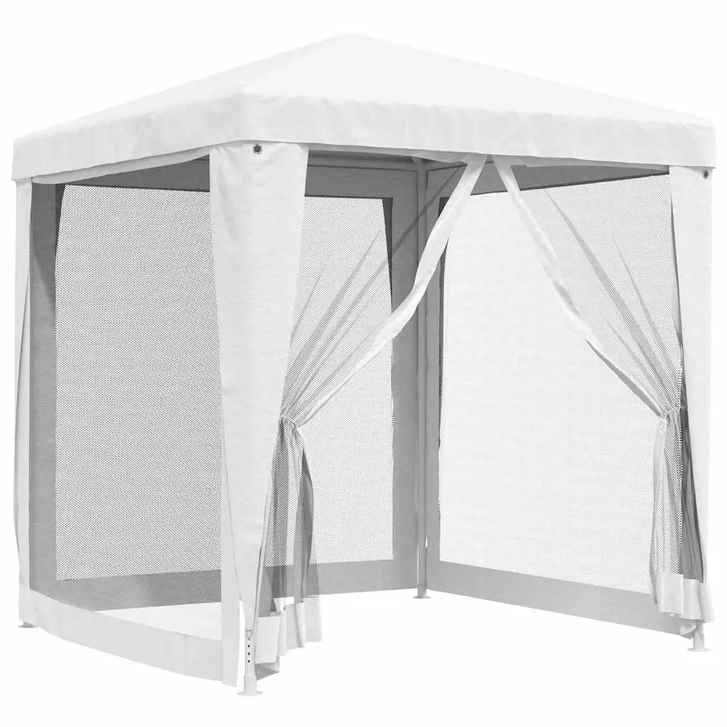 Party Tent 2x2m White Mesh Sidewalls Outdoor Gazebo Canopy for Events Weddings