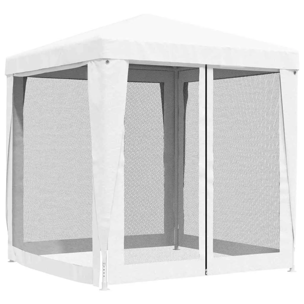 Party Tent 2x2m White Mesh Sidewalls Outdoor Gazebo Canopy for Events Weddings