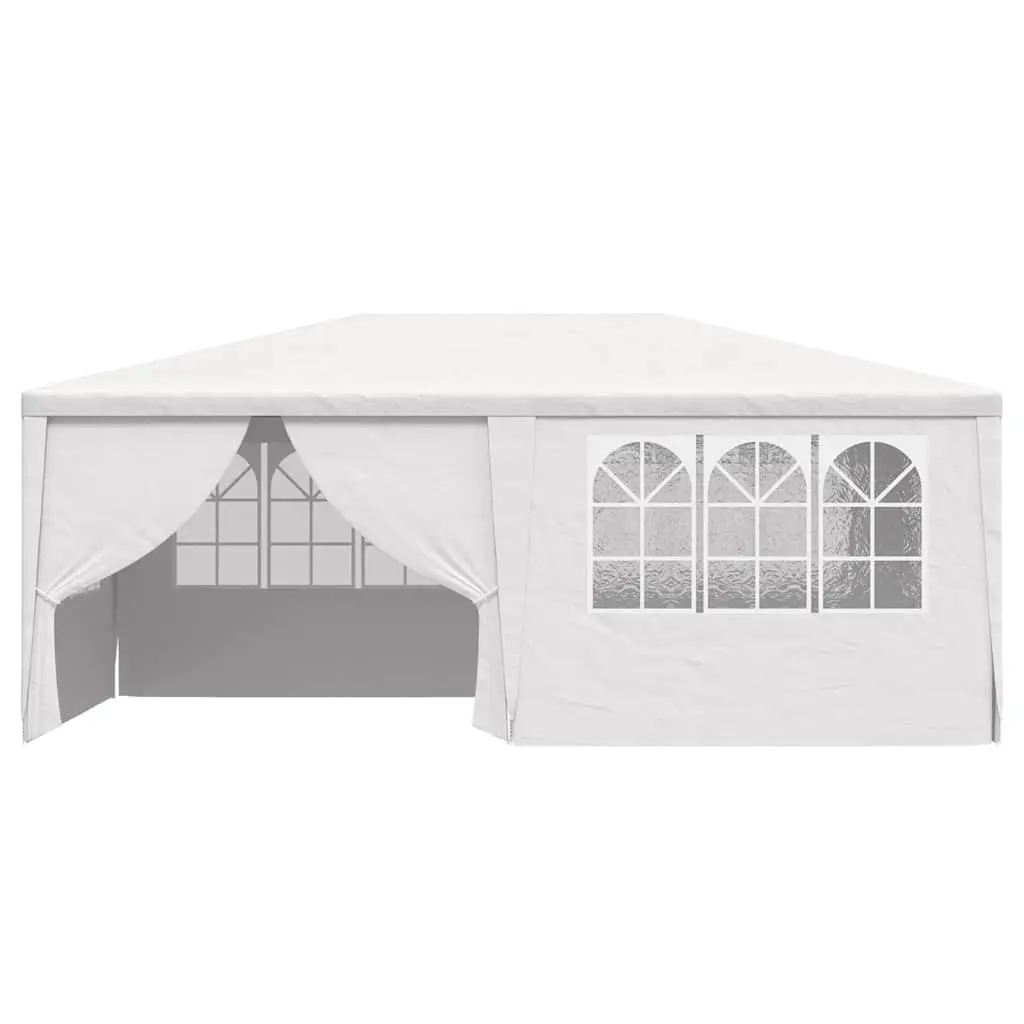 Party Tent 4x6m White Outdoor Gazebo with Side Walls and Door Panel