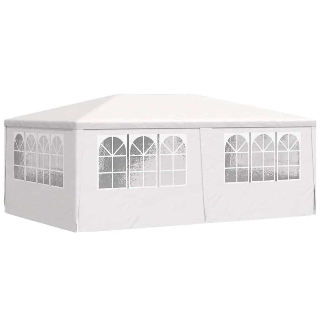 Party Tent 4x6m White Outdoor Gazebo with Side Walls and Door Panel