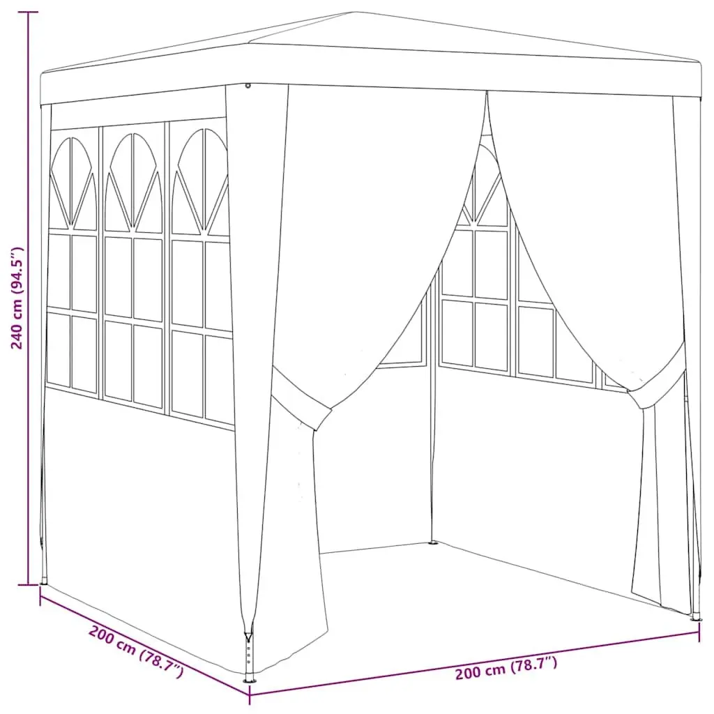 Party Tent 2x2m Green Outdoor Canopy Gazebo with Side Walls Door Windows