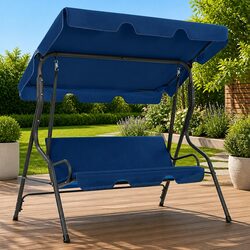 Enhance Your Outdoor Space with a Blue Swing Bench