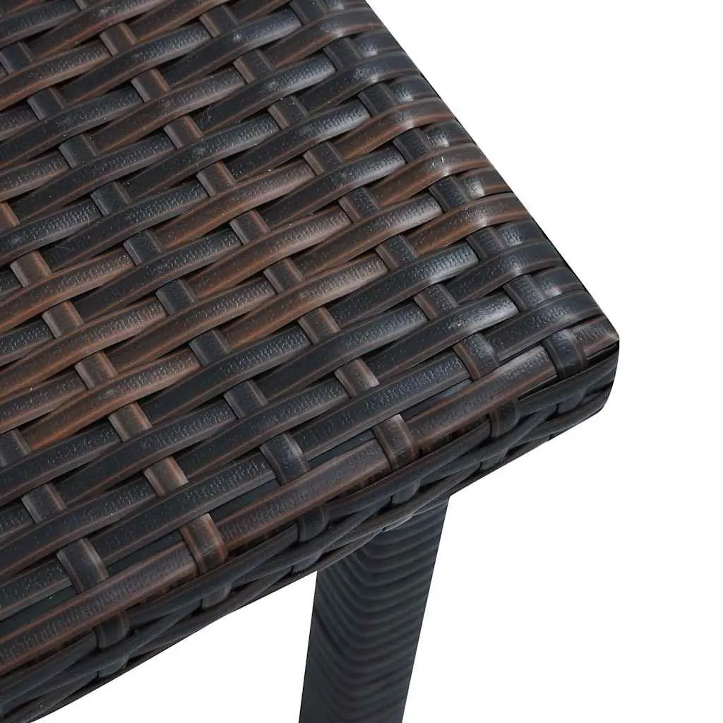Outdoor Garden Tea Table 40x40x40 cm PE Rattan Water-resistant Powder-coated Steel Frame