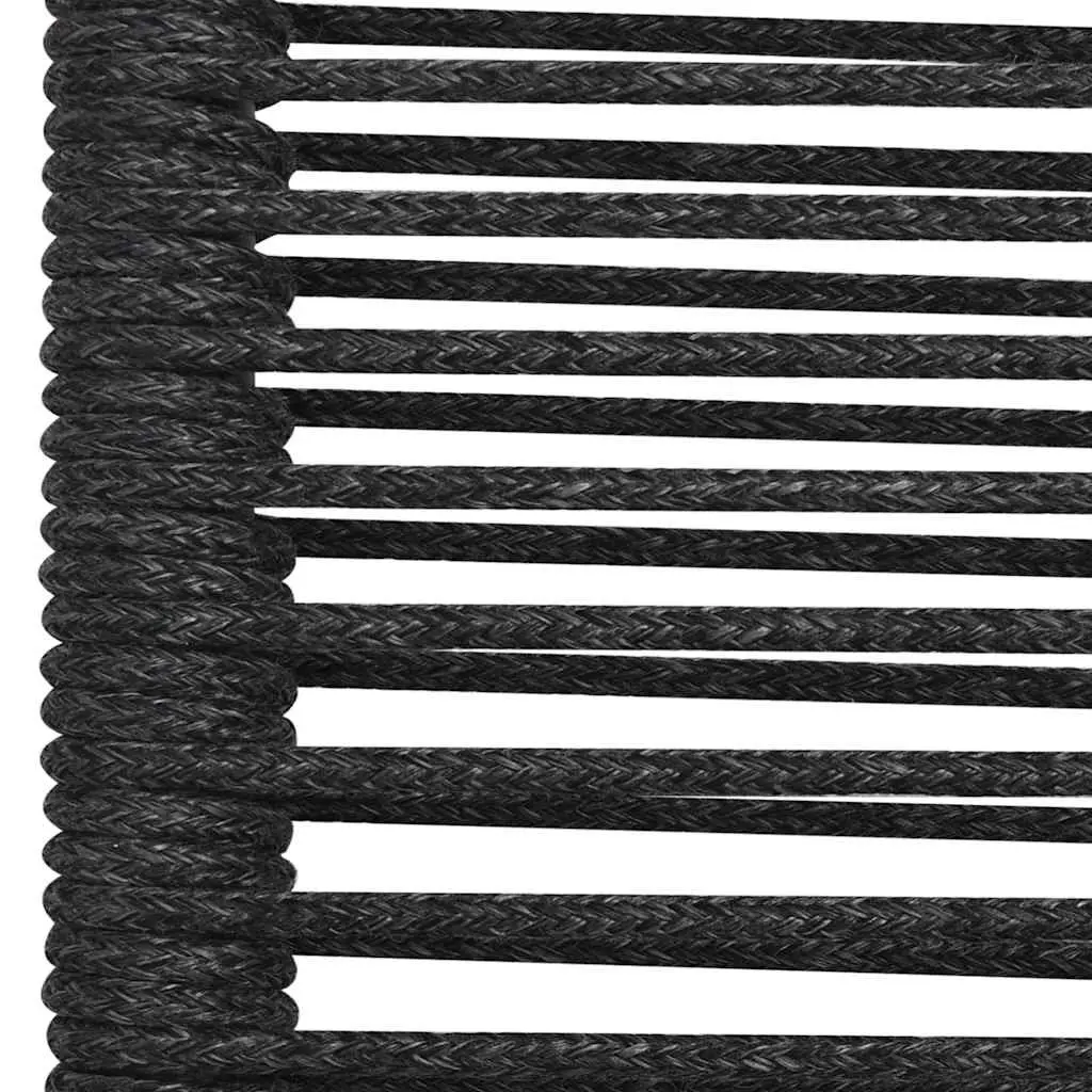 Outdoor Chairs Set of 2 Cotton Rope Woven Steel Frame Black
