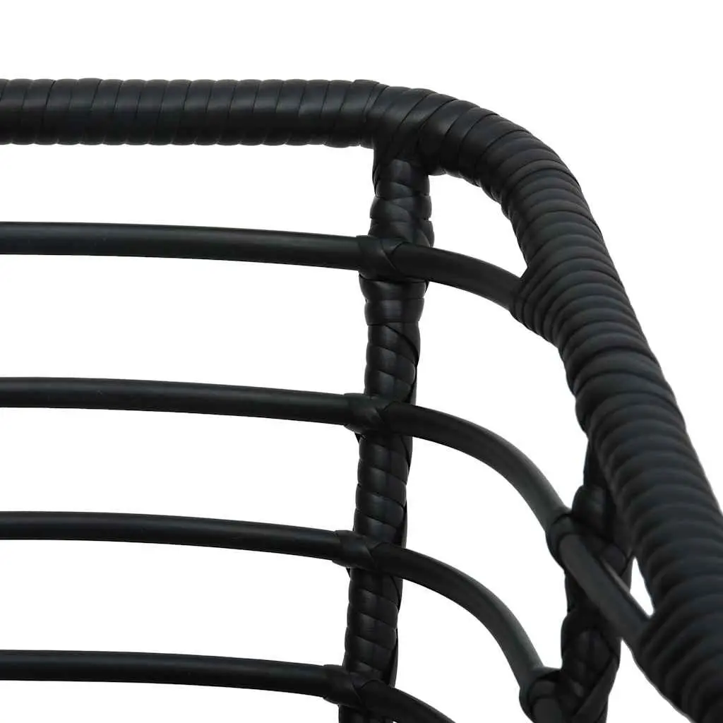 3 Piece Bistro Set Outdoor Garden Patio Furniture Black Poly Rattan Chairs Table