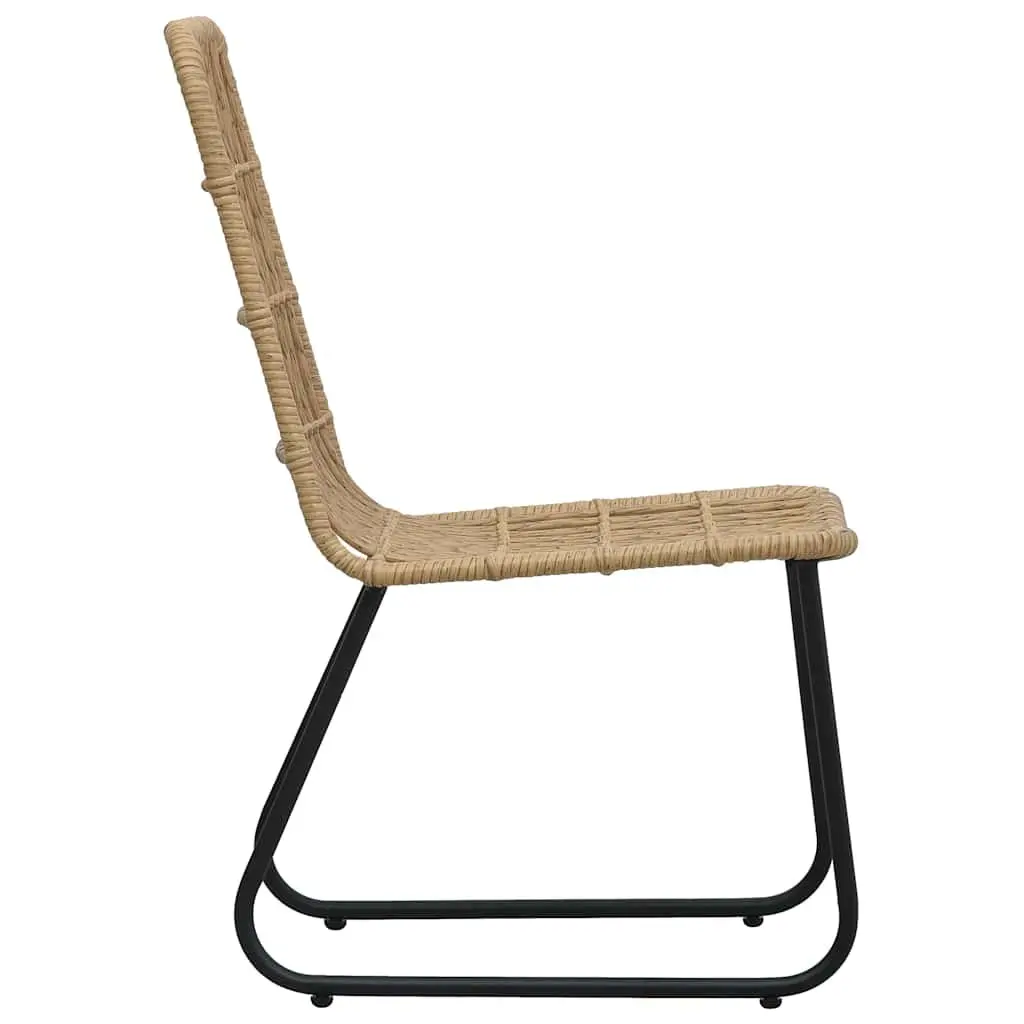 Outdoor Chairs 2 pcs Brown Poly Rattan Curved Backrest Garden Patio Seating Set