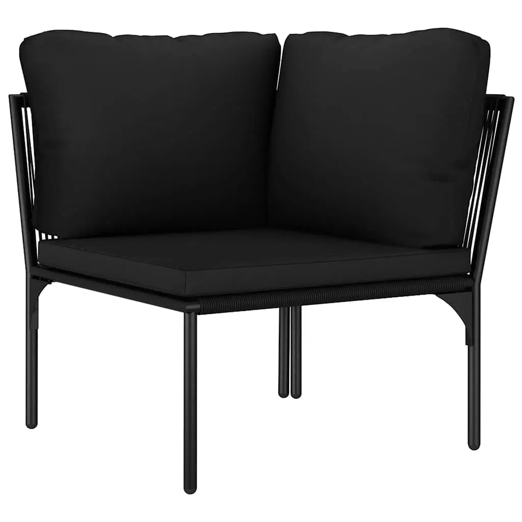 Garden Lounge Set 6 Piece Outdoor Patio Furniture with Cushions Black Modular