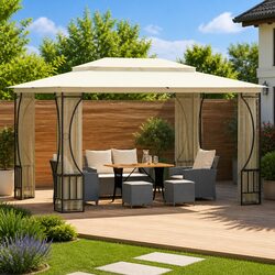 Cream Gazebo 300x400x265cm