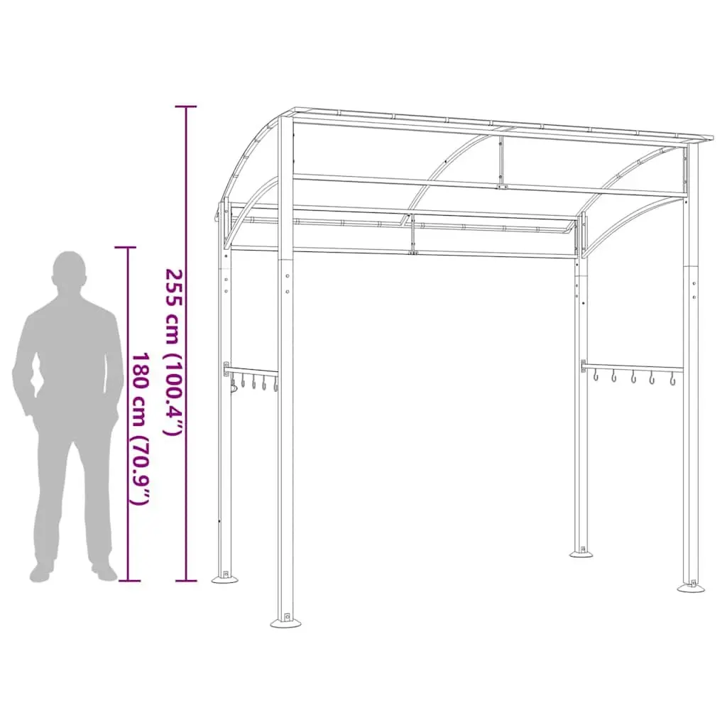 BBQ Gazebo 215x150x220 cm Steel Frame Weather Resistant Outdoor