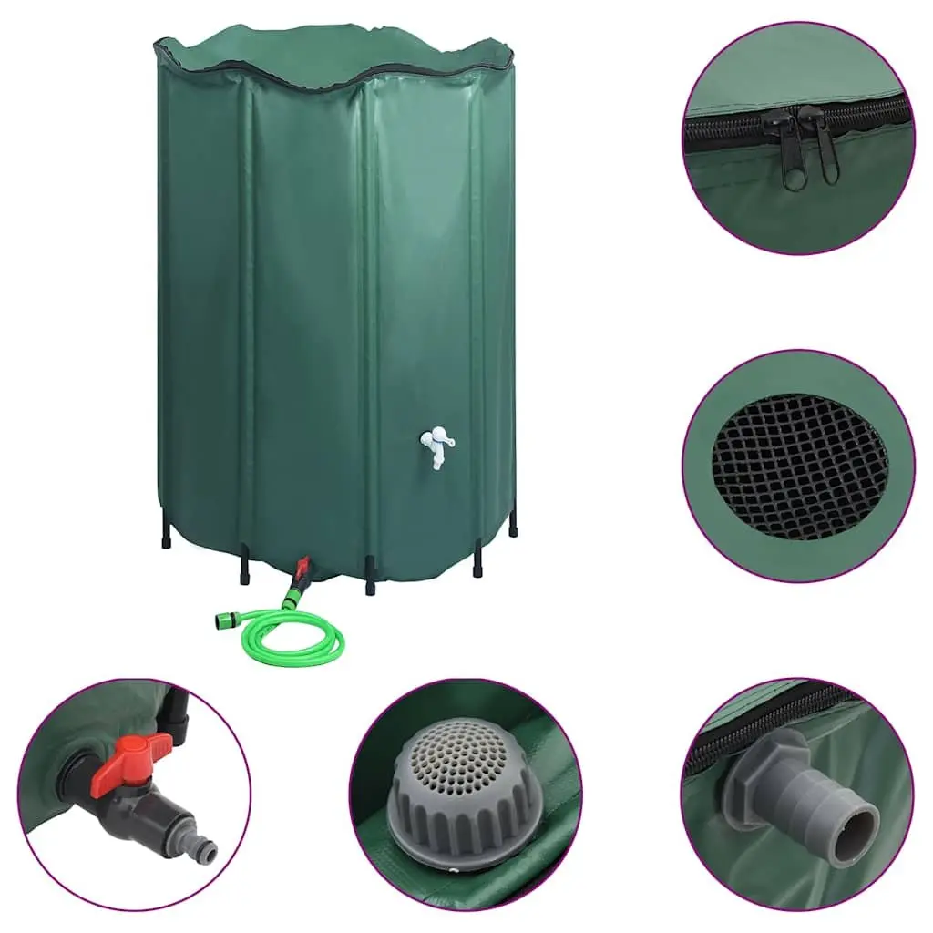 Collapsible Rain Water Tank 1250L with Spigot Garden Watering Storage Barrel