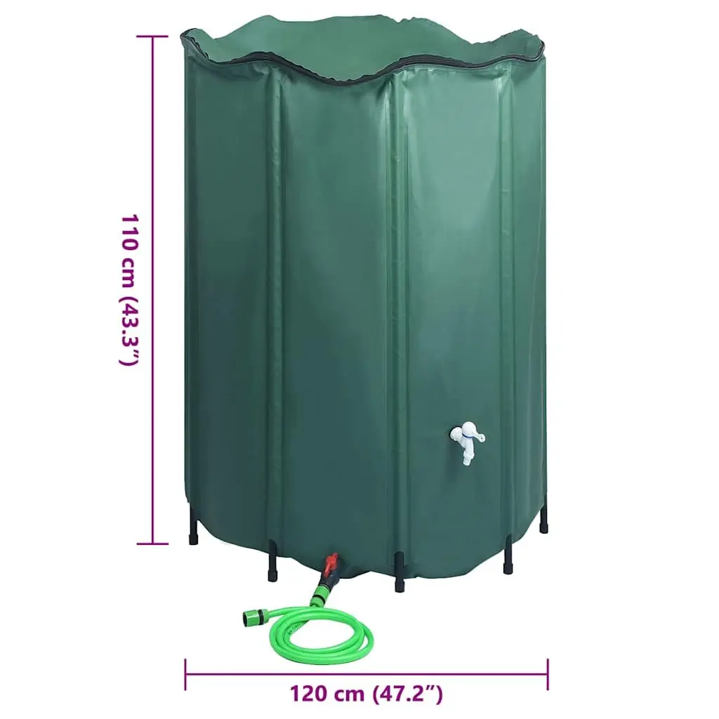 Collapsible Rain Water Tank 1250L with Spigot Garden Watering Storage Barrel