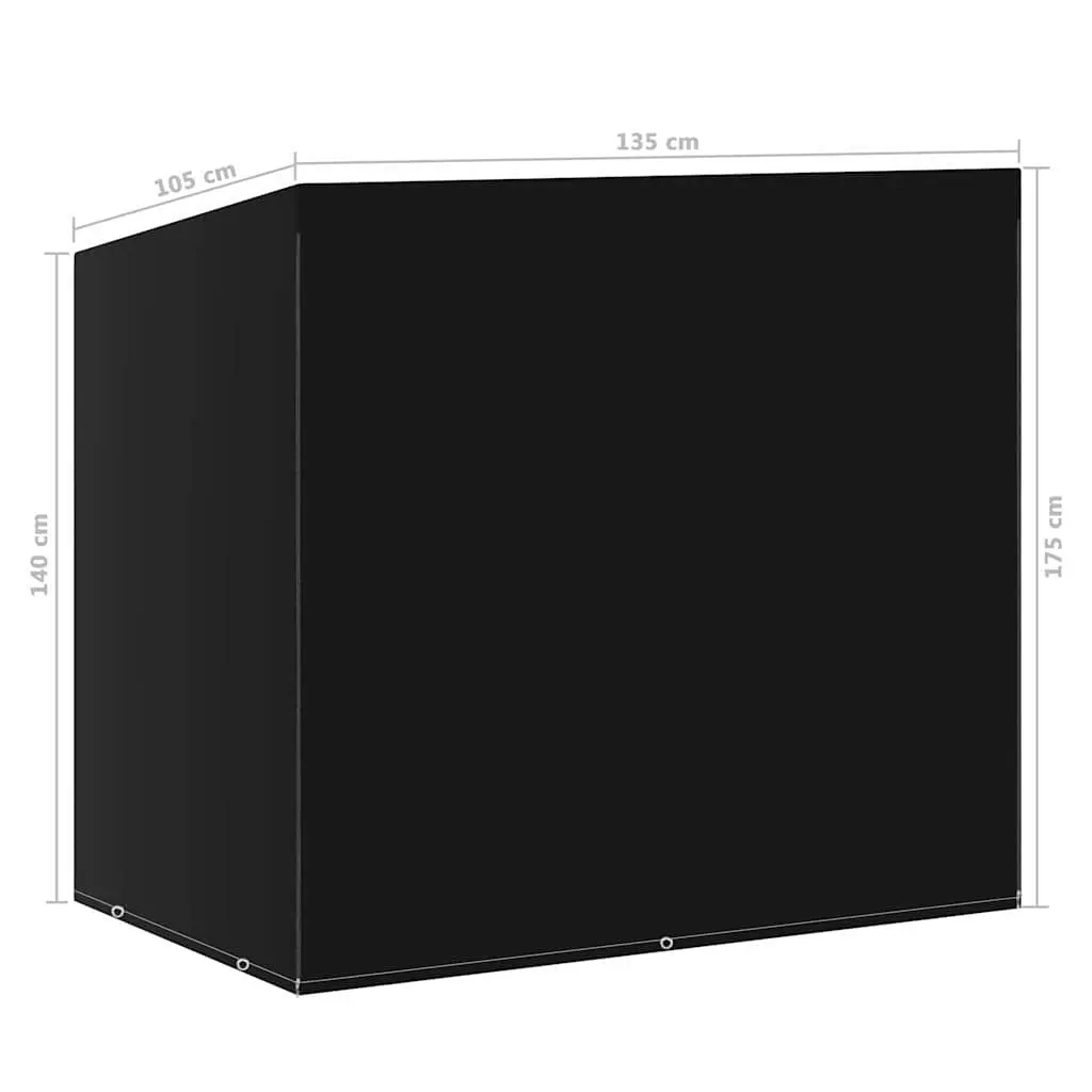 Outdoor Swing Bench Cover 135x105x175cm Black Water-resistant UV-resistant Protective Furniture Shelter