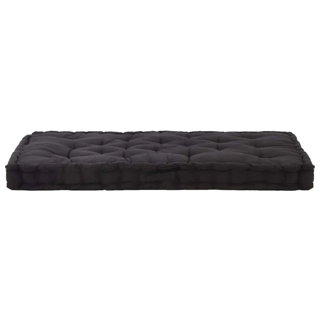 Pallet Floor Cushion 120 x 80 cm Black Cotton Soft Padding for Outdoor Garden Patio Sofa Lounger Seat Pad
