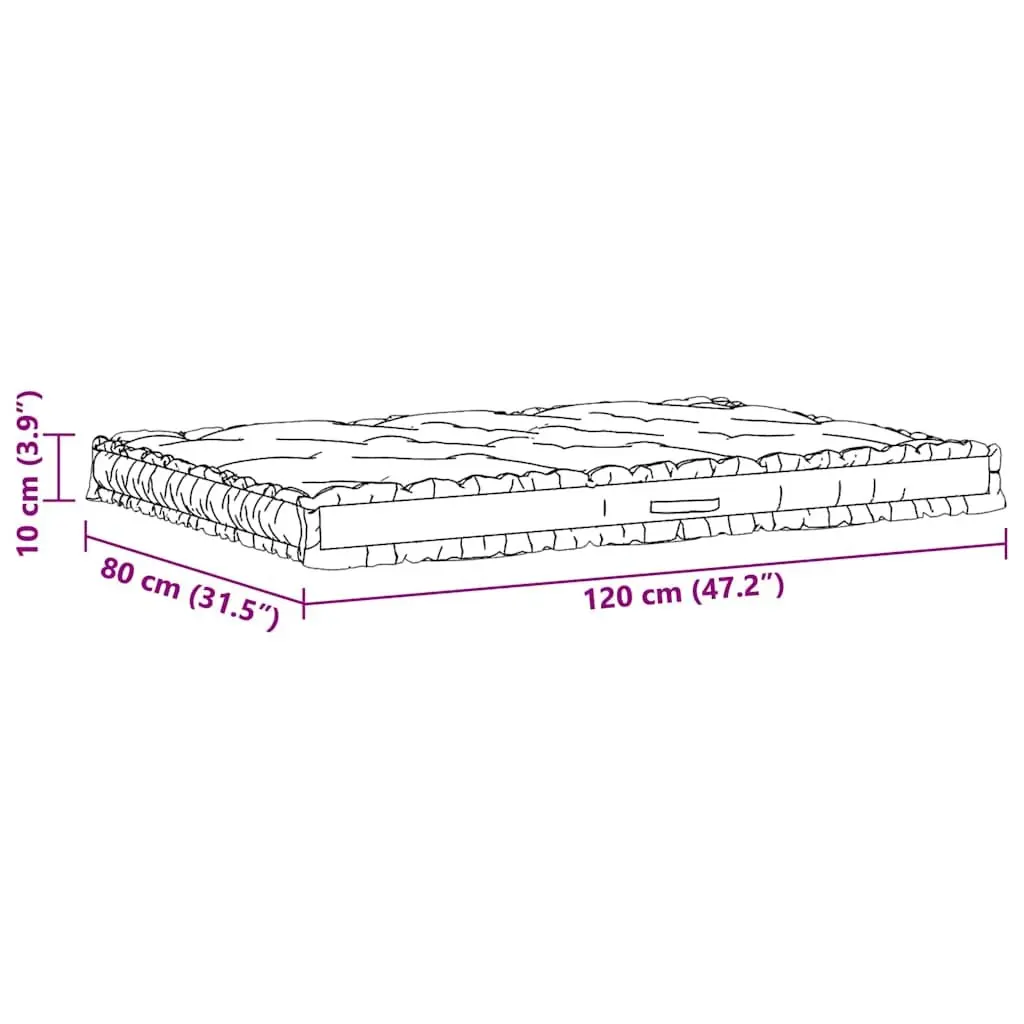 Pallet Floor Cushion 120 x 80 cm Black Cotton Soft Padding for Outdoor Garden Patio Sofa Lounger Seat Pad