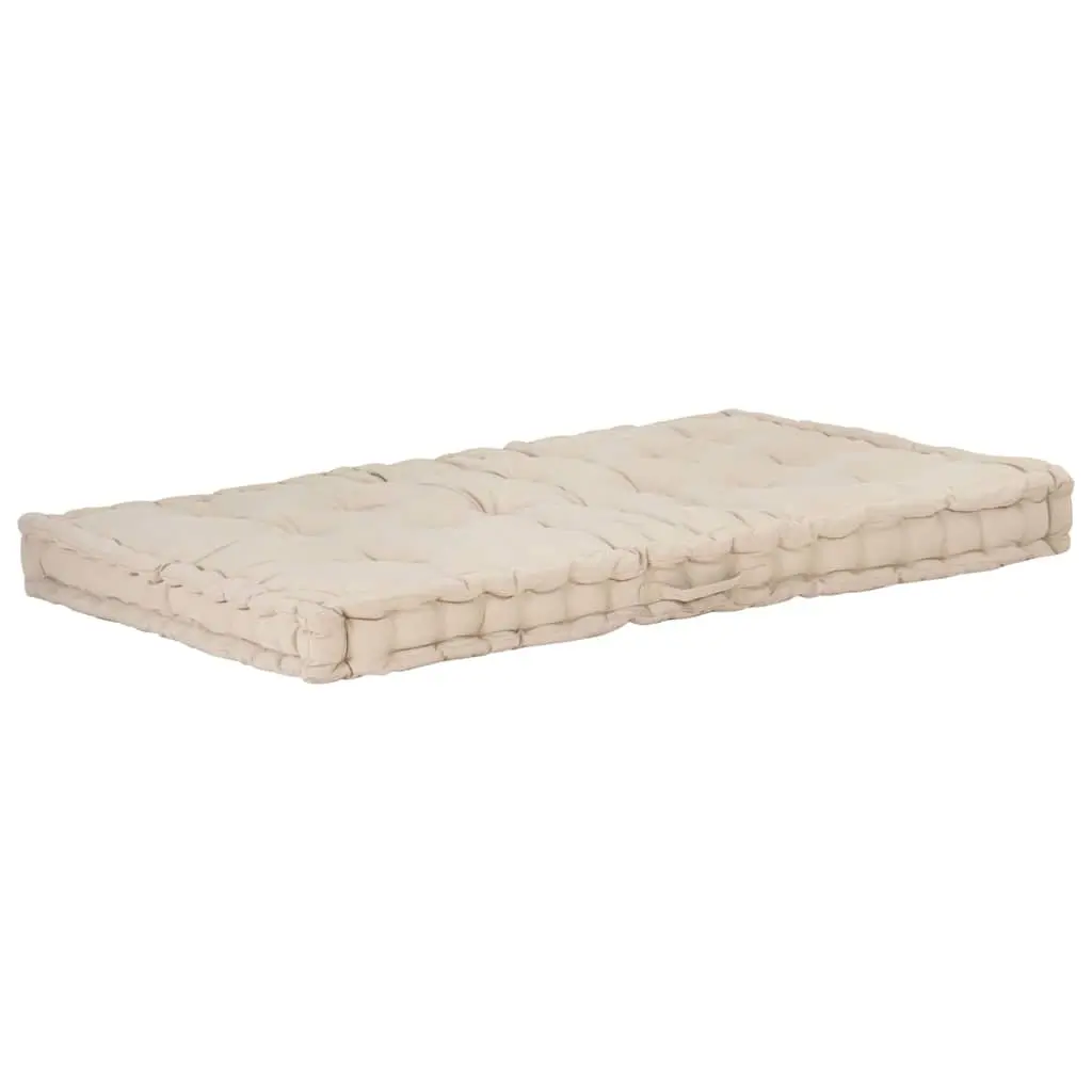 Pallet Floor Cushion 120x80x10cm Beige Cotton Soft Padding for Outdoor Garden Bench Seat