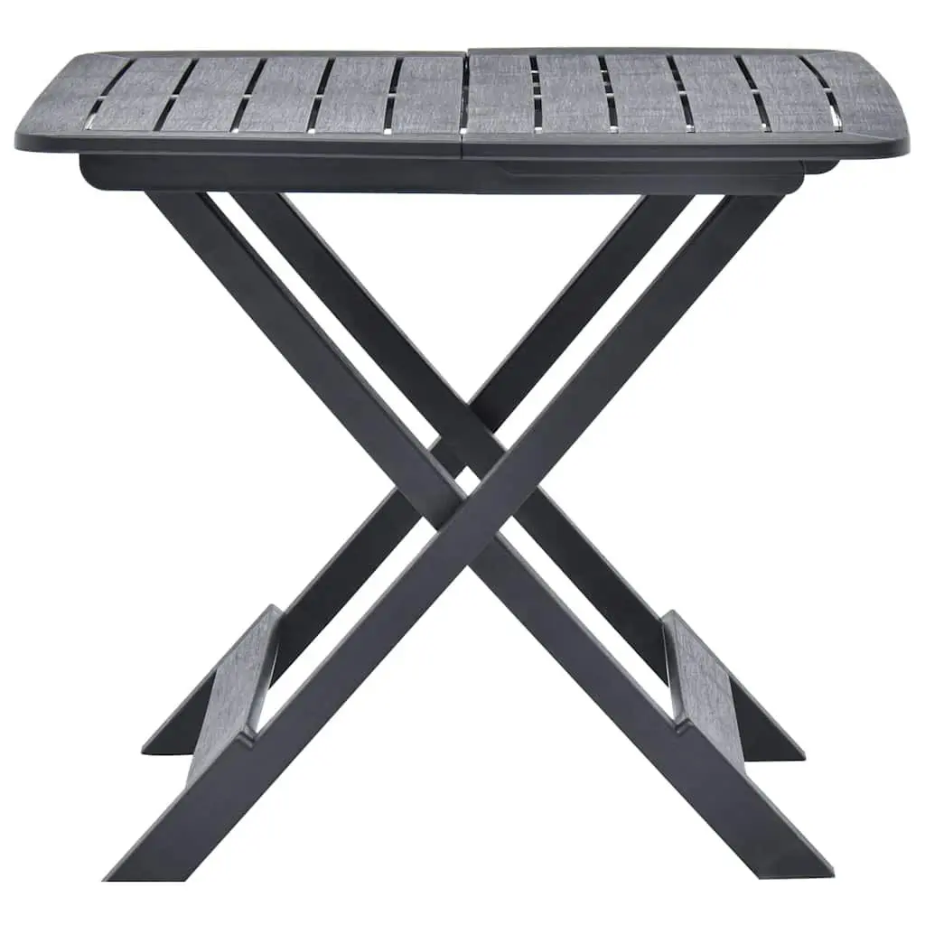 Folding Garden Table Anthracite Outdoor Patio Furniture Slatted Design Space