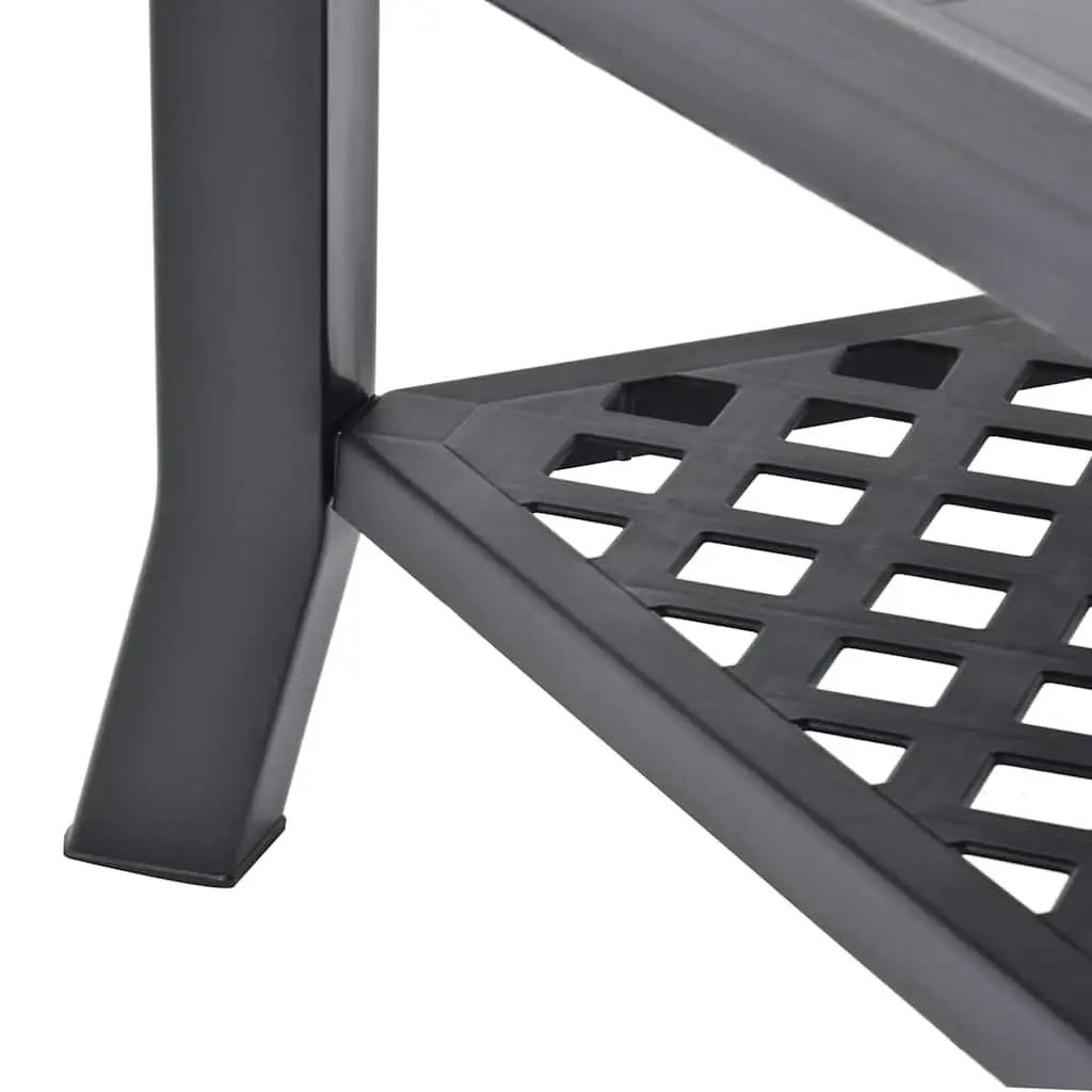 Coffee Table Anthracite Outdoor Lightweight Weather-Resistant Plastic with Bottom Storage Shelf