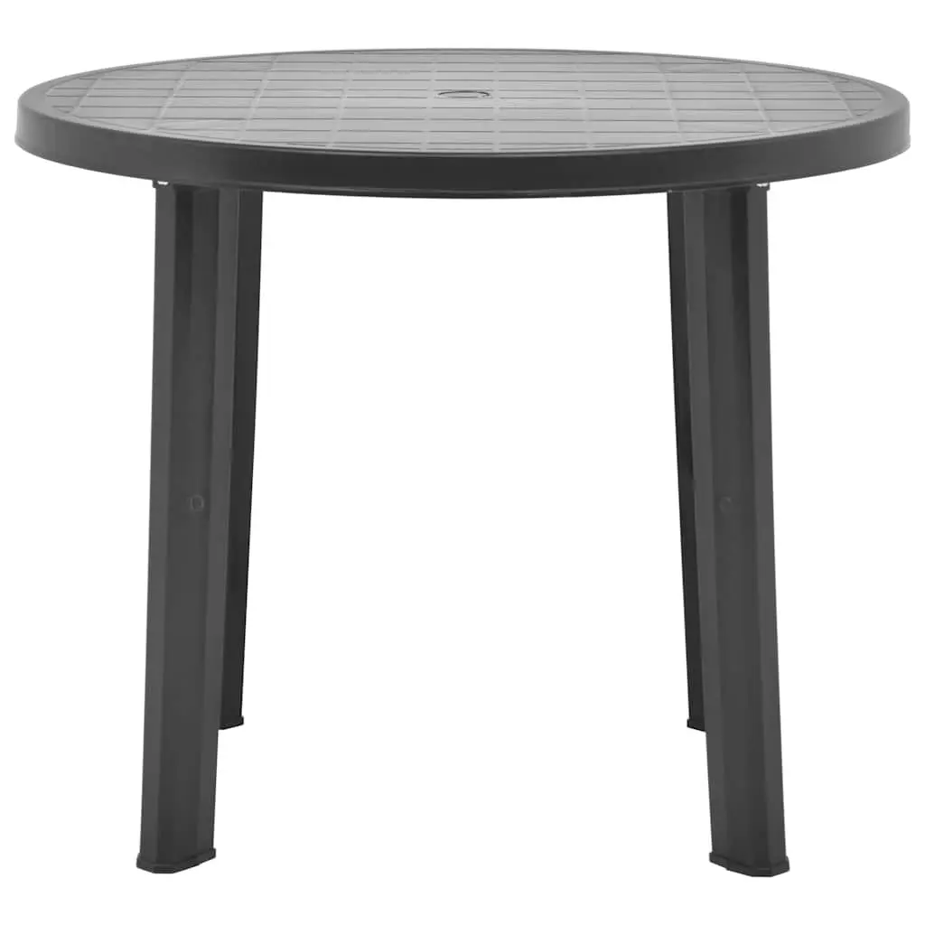 Garden Table 89cm Outdoor Patio Dining Furniture Anthracite Plastic Weather Resistant