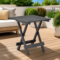 Outdoor Anthracite Folding Garden Table - Space-Saving Design