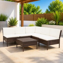 Outdoor Garden Lounge Set: 6-Piece Modular Comfort