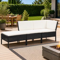 Enhance Your Outdoors with 3 Piece Garden Lounge Set in Black