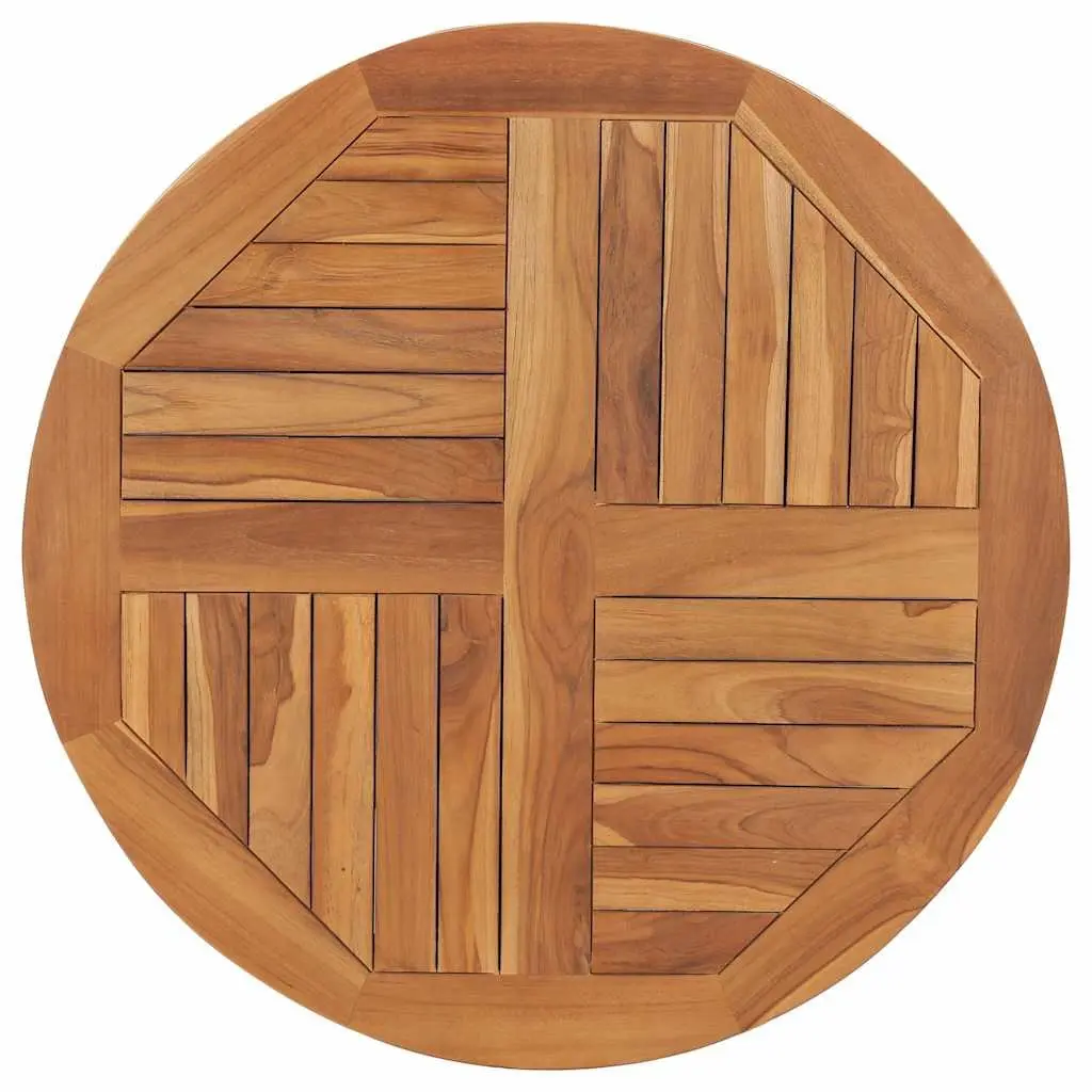 Solid Teak Wood Round Table Top 80cm Diameter Durable Weather Resistant Smooth Finish
