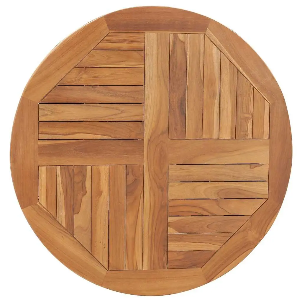 Solid Teak Wood Round Table Top 80cm Diameter Durable Weather Resistant Smooth Finish