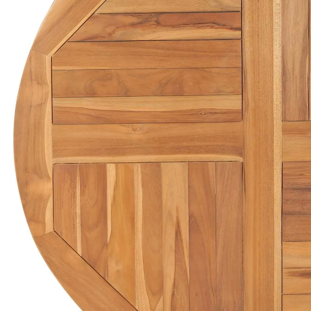 Round Table Top 90cm Diameter Solid Teak Wood 2.5cm Thick Brown Hardwood