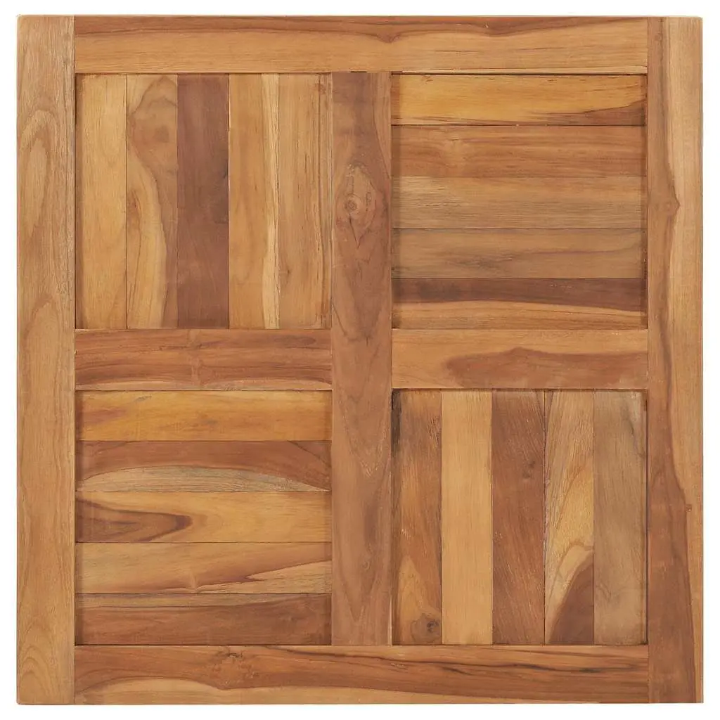 Teak Wood Tabletop 70x70cm Brown Smooth Surface Dining Kitchen Furniture